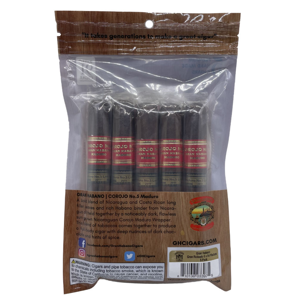 Gran Habano Corojo #5 Maduro Fresh Pack
