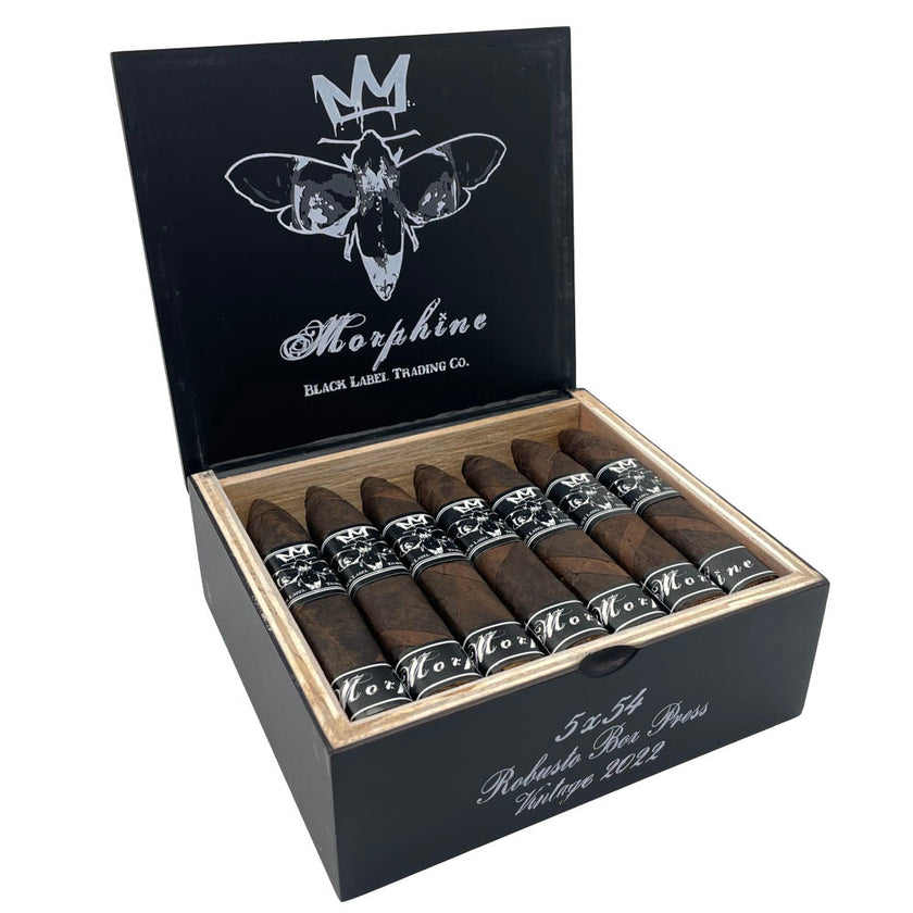 Black Label Trading Co Morphine Robusto Torpedo Box Press