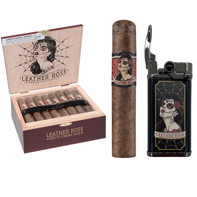 Deadwood Leather Rose Petite Corona (18% OFF+ FREE Lighter)